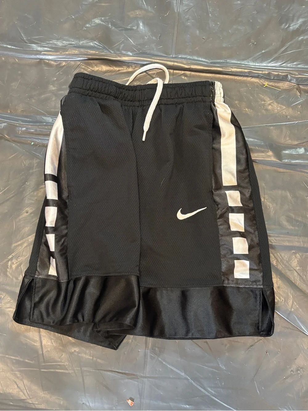 Nike Black and White Boys' Mesh Athletic Shorts